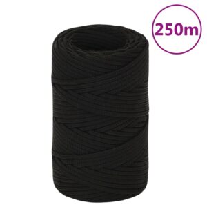 vidaXL Arbeidstau svart 2 mm 250 m polyester