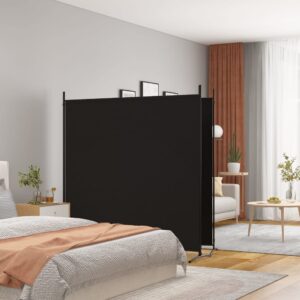 vidaXL Romdeler med 2 paneler svart 348x180 cm stoff