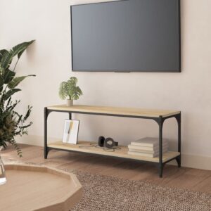 vidaXL TV-benk sonoma eik 100x33x41 cm konstruert tre og stål