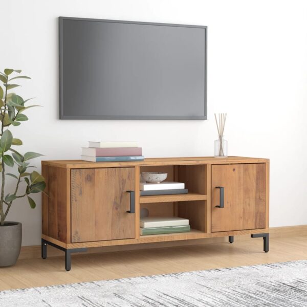 vidaXL TV-benk brun 110x35x48 cm heltre furu