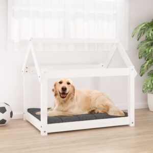 vidaXL Hundeseng hvit 81x60x70 cm heltre furu