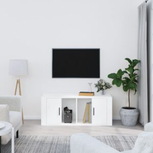 vidaXL TV-benk hvit 100x35x40 cm konstruert tre