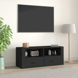 vidaXL TV-benk svart 100x35x40 cm konstruert tre