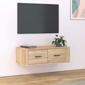 vidaXL Hengende TV-benk sonoma eik 80x36x25 cm konstruert tre