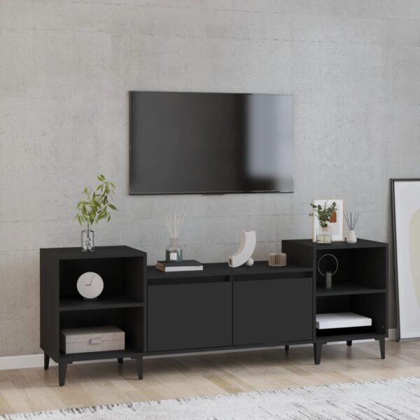 vidaXL TV-benk svart 160x35x55 cm konstruert tre