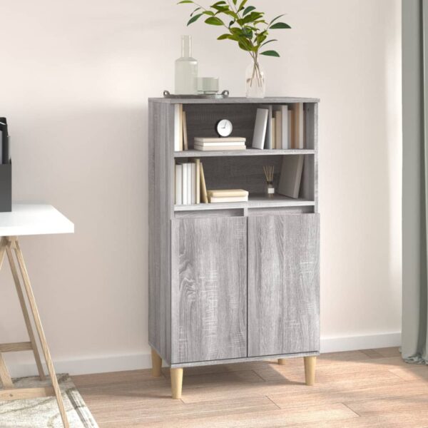 vidaXL Highboard grå sonoma 60x36x110 cm konstruert tre