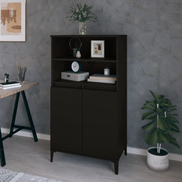 vidaXL Highboard svart 60x36x110 cm konstruert tre