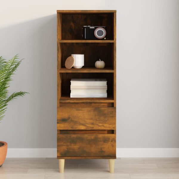 vidaXL Highboard røkt eik 40x36x110 cm konstruert tre