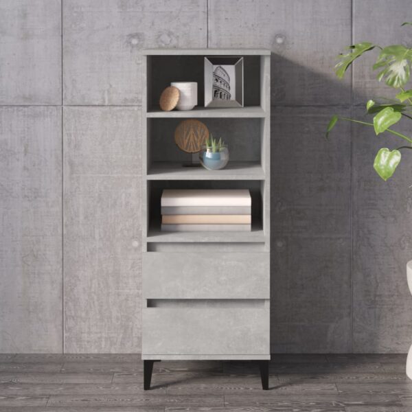 vidaXL Highboard betonggrå 40x36x110 cm konstruert tre