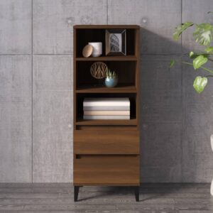 vidaXL Highboard brun eik 40x36x110 cm konstruert tre