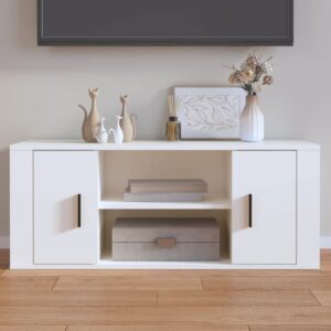 vidaXL TV-benk hvit 100x35x40 cm konstruert tre