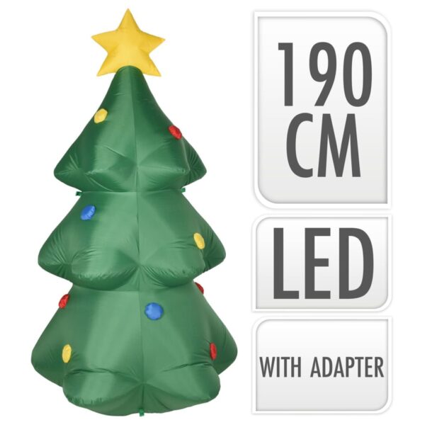 Ambiance Oppblåsbart juletre med LED 190 cm