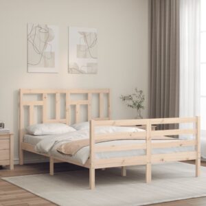 vidaXL Sengeramme med hodegavl 140x190 cm heltre