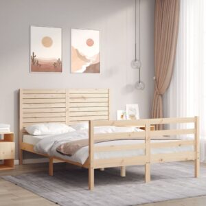 vidaXL Sengeramme med hodegavl 140x190 cm heltre