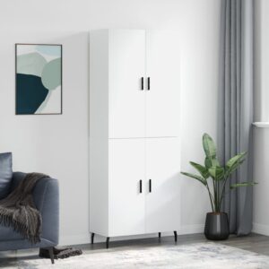 vidaXL Highboard høyglans hvit 69