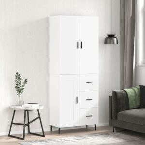 vidaXL Highboard høyglans hvit 69