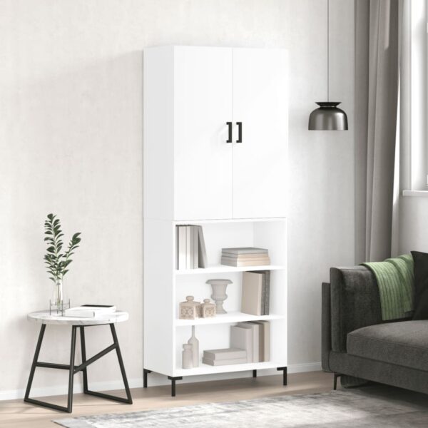 vidaXL Highboard høyglans hvit 69