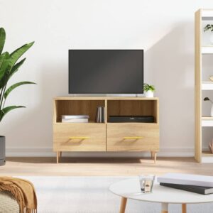 vidaXL TV-benk sonoma eik 80x36x50 cm konstruert tre