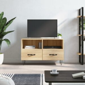 vidaXL TV-benk sonoma eik 80x36x50 cm konstruert tre