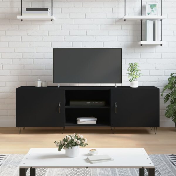 vidaXL TV-benk svart 150x30x50 cm konstruert tre