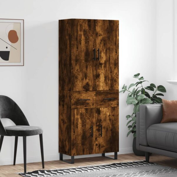 vidaXL Highboard røkt eik 69