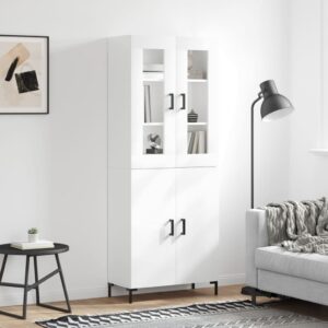 vidaXL Highboard høyglans hvit 69