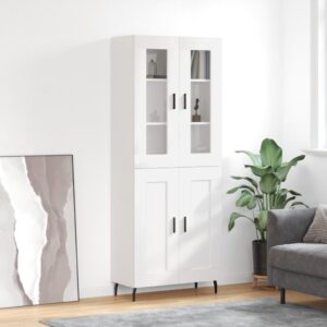 vidaXL Highboard høyglans hvit 69