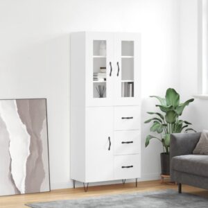 vidaXL Highboard høyglans hvit 69