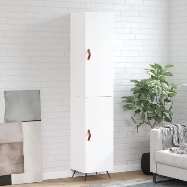 vidaXL Highboard høyglans hvit 34