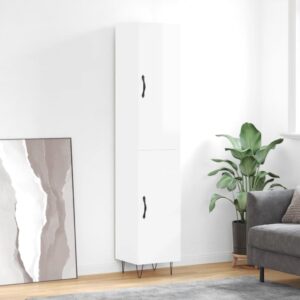 vidaXL Highboard høyglans hvit 34