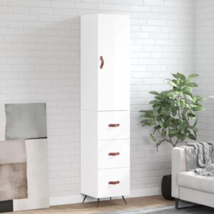 vidaXL Highboard høyglans hvit 34