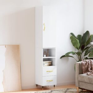 vidaXL Highboard høyglans hvit 34