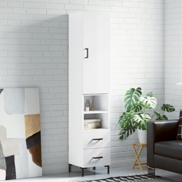 vidaXL Highboard høyglans hvit 34