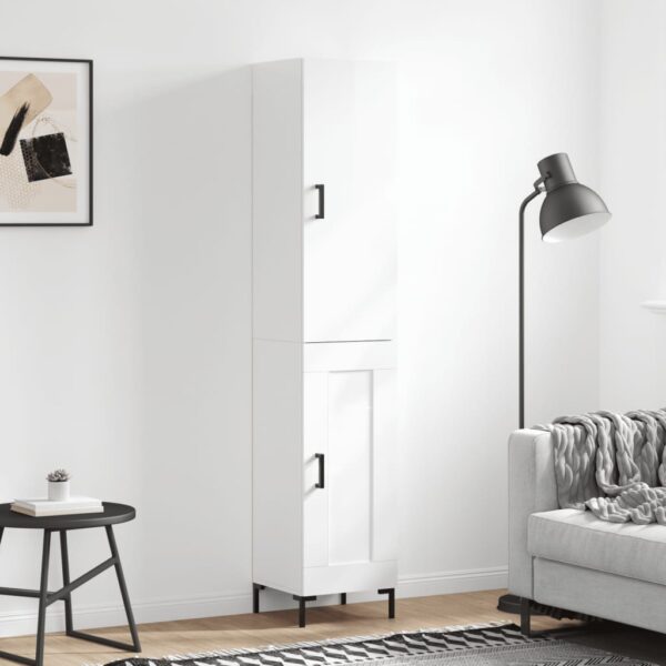 vidaXL Highboard høyglans hvit 34