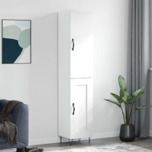 vidaXL Highboard høyglans hvit 34