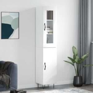 vidaXL Highboard høyglans hvit 34