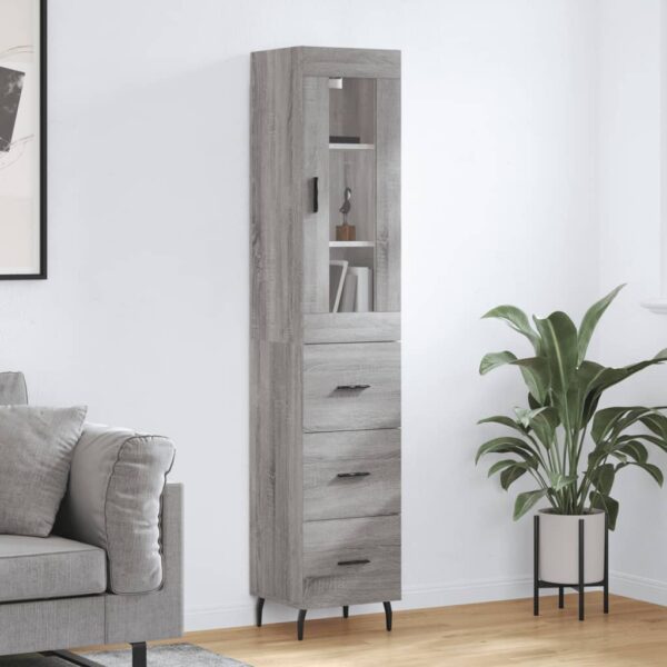 vidaXL Highboard grå sonoma 34