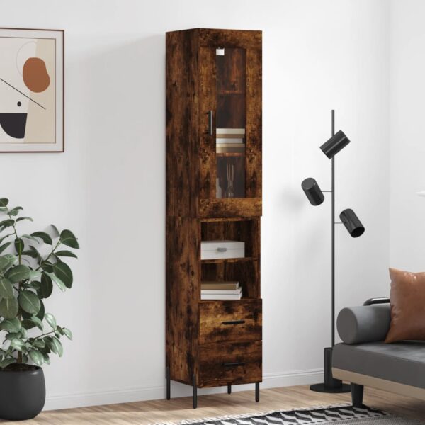 vidaXL Highboard røkt eik 34