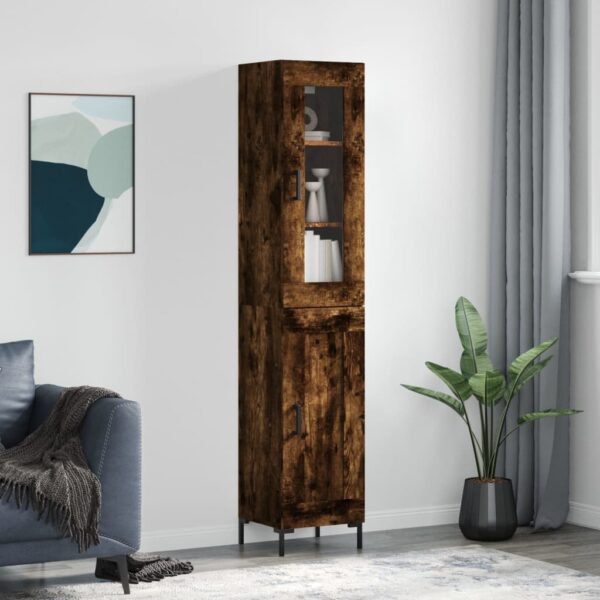 vidaXL Highboard røkt eik 34