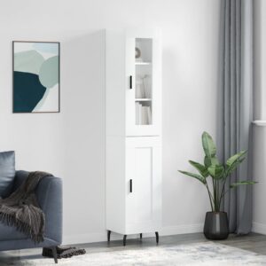 vidaXL Highboard høyglans hvit 34