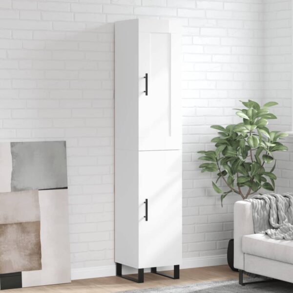 vidaXL Highboard høyglans hvit 34