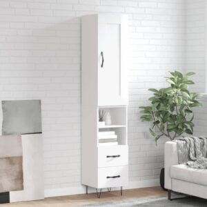 vidaXL Highboard høyglans hvit 34