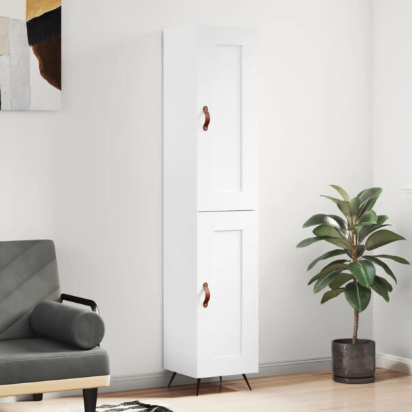 vidaXL Highboard høyglans hvit 34