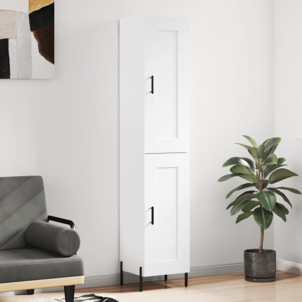 vidaXL Highboard høyglans hvit 34