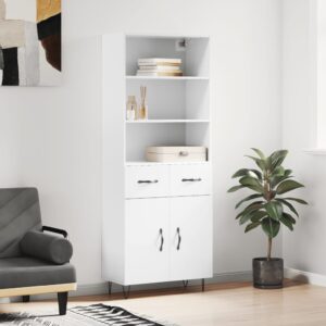 vidaXL Highboard høyglans hvit 69