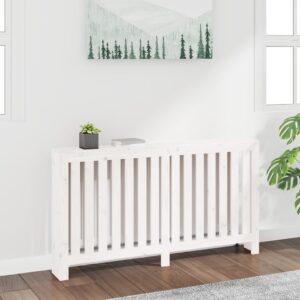 vidaXL Radiatordeksel hvit 153x19x84 cm heltre furu