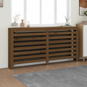 vidaXL Radiatordeksel honningbrun 169x19x84 cm heltre furu