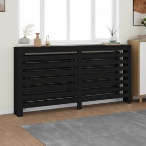 vidaXL Radiatordeksel svart 169x19x84 cm heltre furu