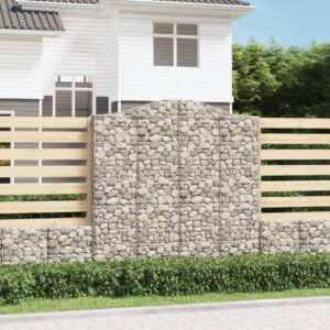 vidaXL Gabionkurver buede 6 stk 200x30x200/220 cm galvanisert jern