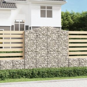 vidaXL Gabionkurver buede 25 stk 200x30x200/220 cm galvanisert jern